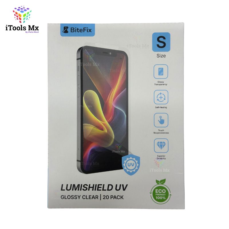 PAQUETE DE HIDROGEL BITEFIX TRANSPARENTE UV LUMISHIELD UV 20 PZS