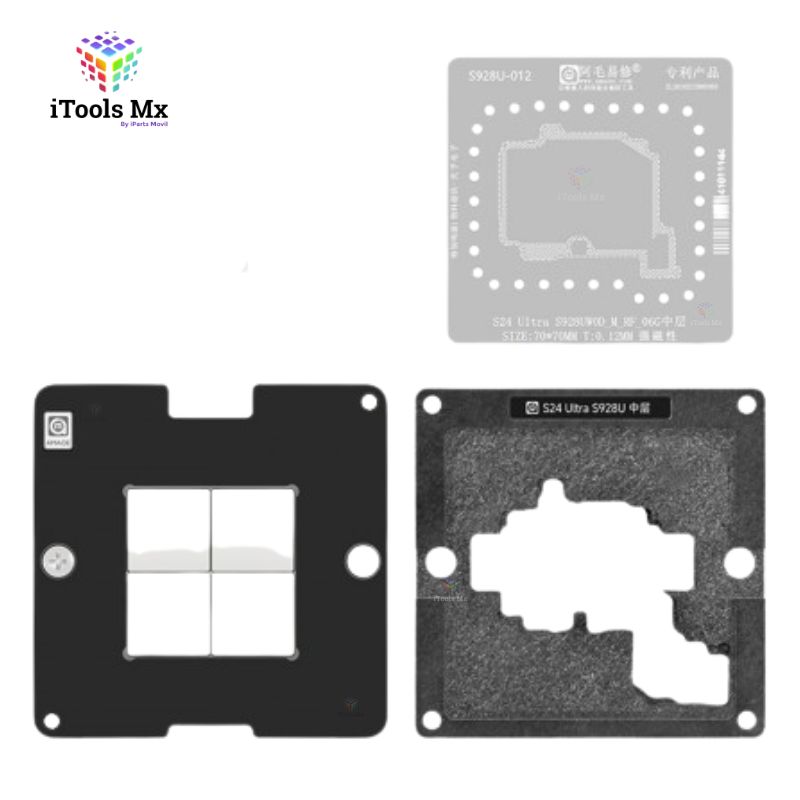 BASE CON STENCIL PARA INTERPOSER PARA SAMSUNG S24 ULTRA AMAOE